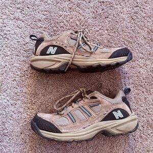 New Balance 646 suede Brown and blue trail hiking Athletic walking Shoes size 8